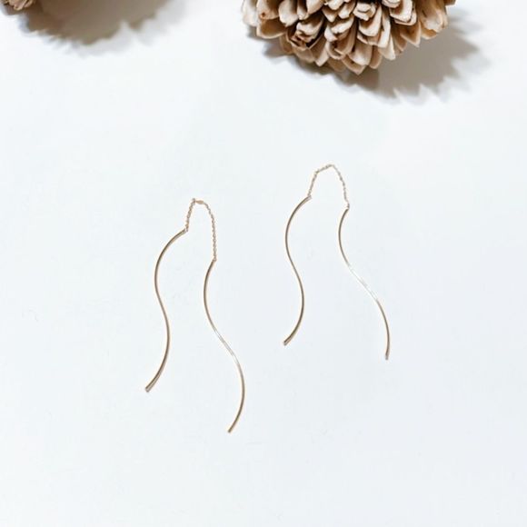 Thread earrings in gold M94 - Picture 2 of 6